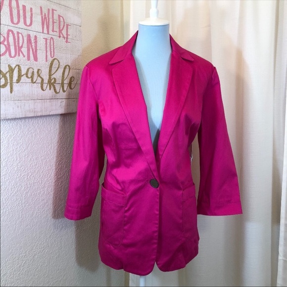 Coldwater Creek Jackets & Blazers - NWT Coldwater Creek Jacket Hot Pink One Button, 16